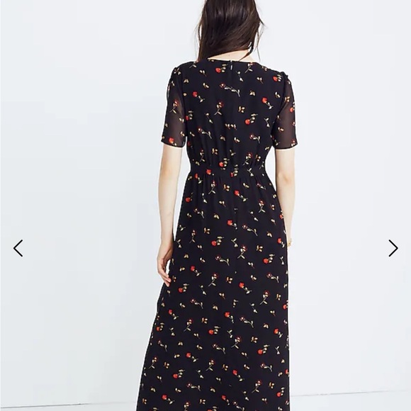 Madewell Size 6 Dress TULIP SLEEVE MAXI DRESS SWEET BLOSSOMS Faux Wrap J8523 - Picture 2 of 5